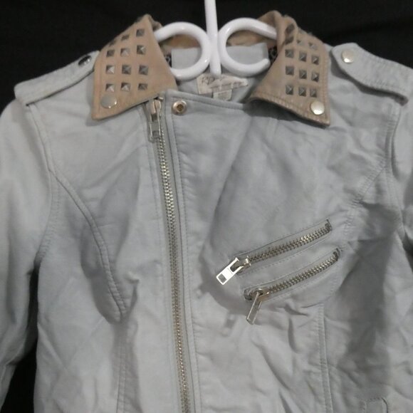 Vintage - RD STYLE | small petite | Chic Studded Collar Faux Leather Jacket - Picture 4 of 16